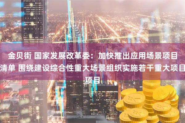 金贝街 国家发展改革委：加快推出应用场景项目清单 围绕建设综合性重大场景组织实施若干重大项目